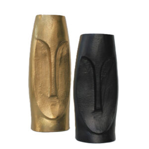 Gold & Black Face Sculpture Vase