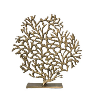 Golden Coral Reef Sculpture – Tabletop Accent