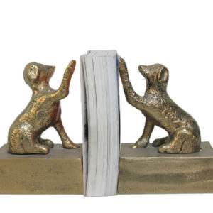 Pawfect Hold – Antique Gold Dog Bookends