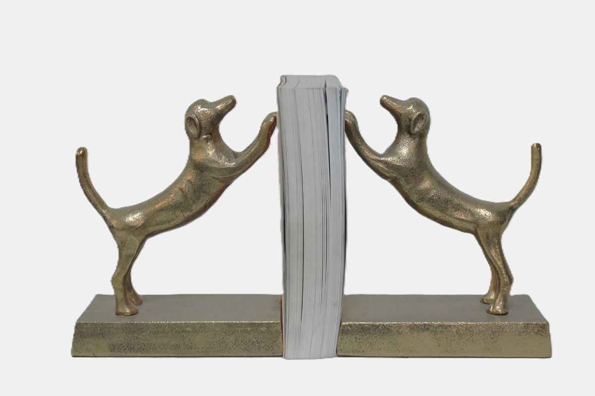 Regal Pup - Brass Bookends