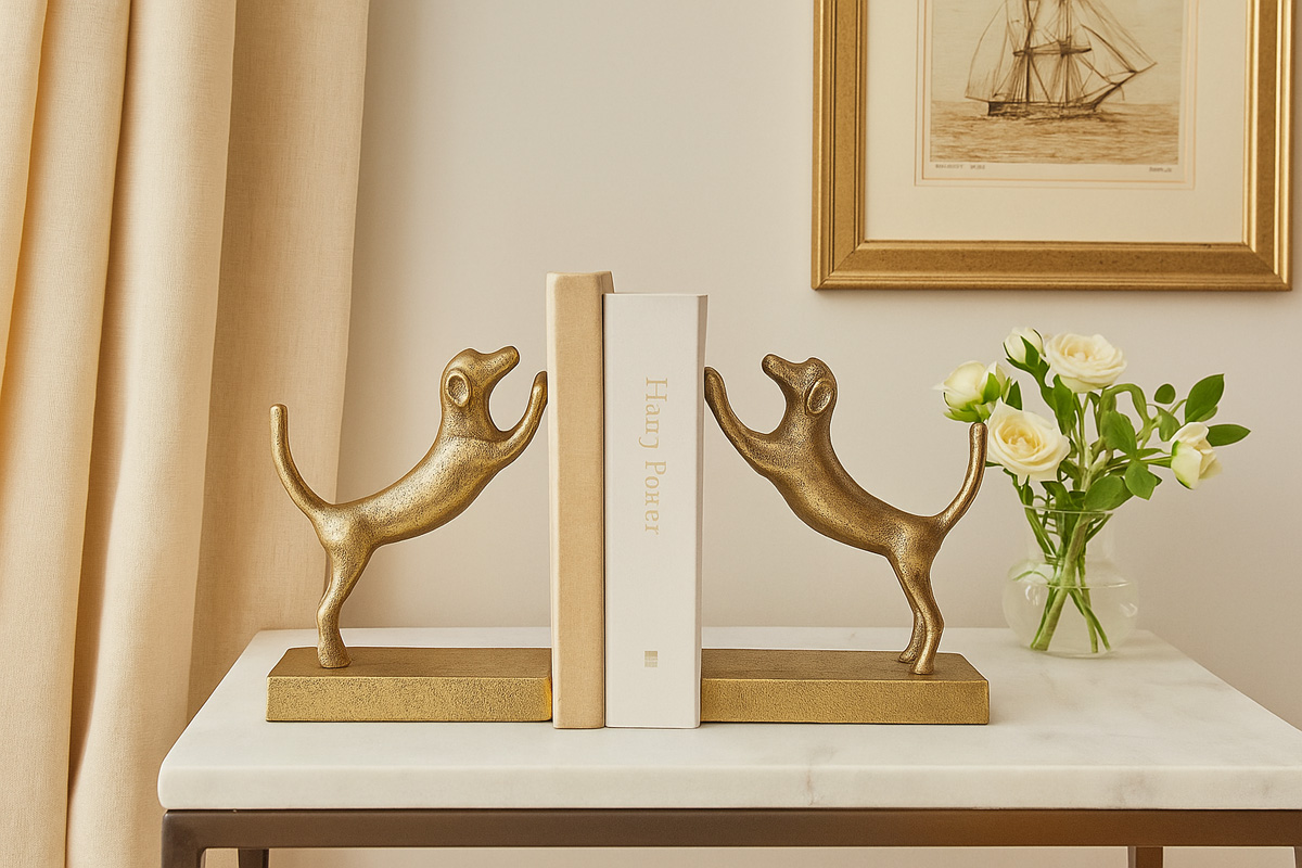 Regal Pup - Brass Bookends - Image 2