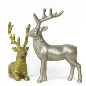 Regal Swamp Deer Duo – Gold & Silver