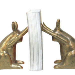 Whimsical Hare Hold- Antique Gold Hire Bookends